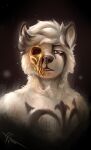  2021 absurd_res anthro bone canid canine canis fangs fur hi_res hollow_eyes looking_at_viewer male mammal skull solo teeth white_body white_fur wolf zouletsentiment 