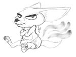  anthro bottomwear canid canine clothing diaper diaper_fetish diaper_only digital_media_(artwork) disney feces feet fennec finnick fox full_diaper fur hair looking_at_viewer male mammal messy_diaper scat simple_background sitting sketch soiled_diaper soiling solo waitfurgodot zootopia 