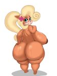  absurd_res accessory activision anthro areola bandicoot big_breasts big_butt blonde_hair blue_eyes blush breasts brown_areola butt coco_bandicoot crash_bandicoot_(series) female fladdykin flower flower_in_hair hair hair_accessory hand_on_butt hi_res huge_breasts huge_butt looking_back mammal marsupial open_mouth orange_body plant ponytail side_boob solo thick_thighs video_games wide_hips 