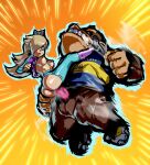  5_fingers anthro ape areola blonde_hair blue_eyes breasts brown_body brown_fur butt censored clothing crown donkey_kong_(character) donkey_kong_(series) duo ear_piercing female female_penetrated fingers fur genitals hair haplorhine human human_on_anthro interspecies jcm2_(artist) kicking_another long_hair male male/female male_penetrating male_penetrating_female mammal mario_bros mario_strikers_battle_league mosaic_censorship nintendo nipples open_mouth penetration penile penile_penetration penis penis_in_pussy piercing primate rosalina_(mario) sex shirt_up simple_background super_mario_galaxy teeth torn_clothing vaginal vaginal_penetration video_games 