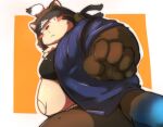  2022 anthro belly big_belly blush brown_body canid canine humanoid_hands jinbei_(clothing) kemono lifewonders live-a-hero male mammal moobs overweight overweight_male raccoon_dog shoen solo tanuki torausimuma7 video_games 