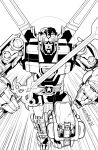 alex_milne comic_cover english_commentary frown golion_(mecha) greyscale holding holding_sword holding_weapon hyakujuu-ou_golion lineart looking_at_viewer mecha monochrome no_humans official_art robot science_fiction solo super_robot sword voltron_(mecha) voltron_(series) weapon 