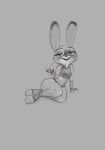  1:1 2022 absurd_res anthro clothed clothing cocktail_glass container cup disney drinking_glass female front_view full-length_portrait glass glass_container glass_cup greyscale half-closed_eyes hi_res judy_hopps lagomorph leporid mammal monochrome narrowed_eyes open_mouth open_smile portrait pose qupostuv35 rabbit reclining sketch smile solo yokozuwari zootopia 