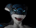  anthro blue_eyes female fish jig_jig marine muscular muscular_female nika_sharkeh open_mouth shark sharp_teeth solo teeth 