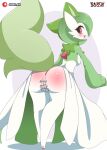  absurd_res anus big_butt big_tail blush butt censored female fluffy fluffy_tail gardevoir genitals hi_res humanoid hybrid nintendo open_mouth pok&eacute;mon pok&eacute;mon_(species) pussy raised_tail red_eyes sarox solo sprigatito thick_thighs video_games white_body 