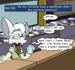  age_difference answering anthro ask_blog beverage blush canid canine comic container cup english_text felix_a_fox fennec fox humanoid love male mammal notched_ear old older_anthro older_male speech_bubble storytelling text wintersgardencomic 