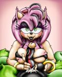  absurd_res amy_rose anthro balls bodily_fluids breast_play breasts duo eyelashes eyeshadow female first_person_view genitals happyanthro hi_res lips lipstick looking_at_viewer makeup male male/female nipples oral penis saliva saliva_on_penis saliva_string sega sex shadow_the_hedgehog sonic_the_hedgehog_(series) thick_lips titfuck 