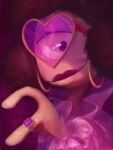  &lt;3 1_eye 2022 3:4 3_fingers afro alien clothed clothing creesa crossdressing disney ear_piercing ear_ring eyelashes fingers heart_glasses lilo_and_stitch lipstick makeup piercing plorgonarian ring ring_piercing signature smile solo wendy_pleakley wig 