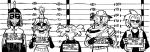  afuckingcamel-zenge-art_(artist) ambiguous_gender anthro apex_(starbound) black_and_white chucklefish elemental_creature elemental_humanoid female flora_fauna floran glitch_(starbound) group hi_res humanoid hylotl male mammal monochrome mugshot novakid plant plant_humanoid primate starbound video_games 