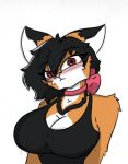  anthro big_breasts blush breasts canid canine clothing fan_character female fox mammal maxine_boulevard pace-maker ribbons shirt smile solo tank_top tomboy topwear 