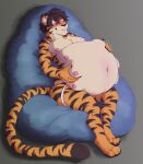  andromorph anthro belly_rub bodily_fluids breast_milking clothing felid hi_res intersex jockstrap kaydex lactating male maleherm mammal milk milk_leaking multi_nipple nipples pantherine pregnant pregnant_male solo the-narutoshi tiger underwear 