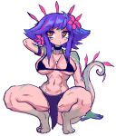  2022 accessory animal_humanoid big_breasts blue_hair bottomwear bra breasts chameleon_humanoid clothing crouching female flower flower_in_hair hair hair_accessory hand_on_ground humanoid league_of_legends lizard_humanoid loincloth navel neeko_(lol) not_furry plant raised_hand raised_heel reptile reptile_humanoid riot_games scalie scalie_humanoid simple_background solo spread_legs spreading tekaaluk thick_thighs underwear video_games white_background yellow_eyes 