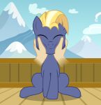  :3 badumsquish blonde_hair cat_smile disembodied_hand earth_pony equid equine eyes_closed friendship_is_magic hair hasbro hi_res horse mammal my_little_pony pony squishing_cheeks star_tracker_(mlp) 