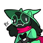  1:1 alpha_channel blush darkner deltarune eyewear glasses gun male ralsei ralsei_with_a_gun ranged_weapon scarf shotgun solo undertale_(series) video_games weapon 