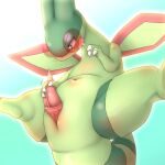  1:1 animal_genitalia blush bunnag claws erection feral flygon genital_slit genitals green_body green_skin hi_res male masturbation navel nintendo nude open_mouth penis pok&eacute;mon pok&eacute;mon_(species) slit solo spread_legs spreading tapering_penis video_games wings 