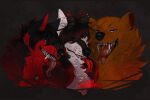  anthro canid canine canis chromatic_aberration demian_(nemesisilit) domestic_dog group hi_res husky kage male male/male mammal mouth_shot nafeon nemesisilit nordic_sled_dog open_mouth socialist_teeth spitz tongue trio ursid wolf 