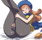  akira_(coffee_curry) alena_(dq4) blush cameltoe cape clothed_masturbation dragon_quest dragon_quest_iv fingering hat legs_together legs_up long_hair masturbation one_eye_closed open_mouth orange_hair panties panties_under_pantyhose pantyhose pussy_juice red_eyes solo underwear wet wet_clothes wet_panties wet_pantyhose wide_hips 
