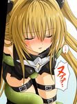  blonde_hair blush highres konjiki_no_yami long_hair rape solo sweat tentacles thigh_strap to_love-ru toshi_(anime_coloring) 