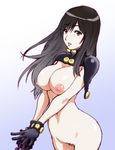  black_hair breasts gantz gloves konkitto large_breasts long_hair nipples nude pubic_hair shimohira_reika solo 