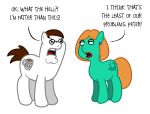  cutie_mark duo ear_piercing ear_ring english_text eyewear family_guy female friendship_is_magic glasses hair hasbro lipstick lois_griffin makeup male my_little_pony orange_hair peter_griffin piercing ponyfied ring_piercing simple_background text unknown_artist white_background white_body 