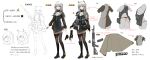  1girl ak-200 ak-200_(girls&#039;_frontline) ammunition_belt ammunition_pouch animal_ears assault_rifle bangs black_footwear black_gloves black_thighhighs blue_jacket body_armor boots breasts cat_ears character_name chinese_commentary chinese_text closed_mouth fingerless_gloves full_body girls&#039;_frontline gloves grey_hair grey_jacket gun hair_ornament hairclip highres holding holding_gun holding_weapon jacket jewelry kalashnikov_rifle knee_pads long_hair long_sleeves looking_at_viewer multicolored_clothes multicolored_jacket necklace original pouch production_art red_eyes rifle shangguan_le_hei smile solo standing tactical_clothes thighhighs weapon white_background 