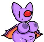  alexdraws anthro areola big_breasts big_nose breasts chiropteran curvy_figure female laylee looking_at_viewer mammal nipples overweight overweight_female playtonic_games purple_body short_stack solo video_games voluptuous wings yooka-laylee 