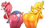  &lt;3 amy_rose anthro antlers big_butt blush bumping butt clothing deegee dress duo eulipotyphlan female hand_on_chin hedgehog hi_res horn mammal panties penny_(disambiguation) sega smile sonic_the_hedgehog_(series) tail underwear wings 