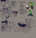  anthro anus archie_comics balls bite blood blush bodily_fluids butt duo genitals hand_on_head hi_res kiniax knuckles_the_echidna male male/male oral penis scourge_the_hedgehog sega sonic_the_hedgehog_(archie) sonic_the_hedgehog_(comics) sonic_the_hedgehog_(series) speech_bubble spread_anus spread_butt spreading 
