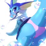  big_breasts blue_body blue_eyes blush breasts bubble butt clothed clothing eeveelution hi_res looking_at_viewer nintendo open_mouth pink_clothing pink_underwear pok&eacute;mon pok&eacute;mon_(species) thick_thighs underwear vaporeon video_games xcorona 