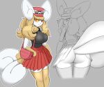  anthro blonde_hair bottomwear breasts clothed clothing female fur hair hi_res legwear looking_at_viewer meowstic multicolored_body multicolored_fur nintendo pok&eacute;mon pok&eacute;mon_(species) pok&eacute;mon_trainer purse serena_(pok&eacute;mon) skirt solo unknown_artist video_games white_body 