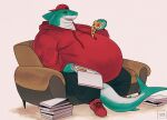  absurd_res anthro backwards_baseball_cap backwards_hat baseball_cap belly big_belly clothed clothing fish food furniture hat headgear headwear hi_res holding_food holding_object hoodie male marine moobs obese obese_anthro obese_male open_mouth open_smile overweight overweight_anthro overweight_male pizza pizza_box shark sitting smile sofa solo teeth tongue topwear vetrowolf 