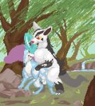  animal_genitalia animated balls deltasomnium digital_media_(artwork) duo feral feral_on_feral forest fully_sheathed genitals legendary_pok&eacute;mon loop male male/male mightyena nintendo pixel_(artwork) pixel_animation plant pok&eacute;mon pok&eacute;mon_(species) sheath suicune tree video_games 