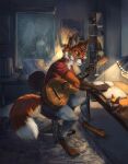  anthro canid canine fox guitar hi_res hiccupby male mammal music musical_instrument plucked_string_instrument quickpaint solo string_instrument 