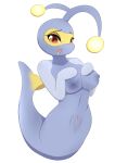  absurd_res angler_horn anthro anthrofied blue_body blue_skin breasts digital_media_(artwork) female fish genitals hand_on_breast hi_res lanturn looking_at_viewer marine merfolk nintendo nipples nude open_mouth pilu_(artist) pok&eacute;mon pok&eacute;mon_(species) pussy simple_background smile solo split_form video_games 