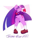  2022 anthro bottomless clothed clothing digital_media_(artwork) equid equine female footwear friendship_is_magic genitals gloves hair handwear hasbro hi_res horn jeanne_droue long_hair mammal my_little_pony pussy school_uniform shoes socks toony topwear twilight_sparkle_(mlp) unicorn uniform 