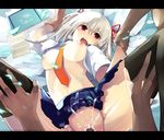  arm_grab bad_id bad_pixiv_id between_breasts breasts cum cum_in_pussy eyebrows_visible_through_hair large_breasts letterboxed nauribon necktie no_panties original penis pubic_hair rape red_eyes school_uniform sex shirt_lift solo_focus spread_legs thighhighs white_hair 