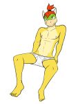  anthro anthrofied bowser_jr. briefs clothed clothing fuze hi_res koopa male mario_bros nintendo nipples scalie simple_background solo tighty_whities topless underwear underwear_only video_games white_background white_briefs white_clothing white_underwear 