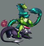  after_sex emerald_dragon female genitals hi_res impregnation long_tail male mygravedigger nemora_(irishderg) penis retter 
