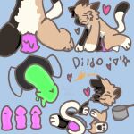  &lt;3 alternate_form anthro dildo dildo_mask dildo_sitting domestic_cat felid feline felis female fur green_dildo hi_res mammal milkteabirb mr(milkteabirb) multicolored_body multicolored_fur penetration pink_dildo sex_toy signature simple_background simple_eyes solo text watermark 