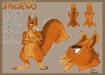  anthro black_claws brown_eyebrows brown_outline claws closed_smile crossed_arms eyebrows featureless_crotch front_view grey_background hi_res imperatorcaesar male mammal model_sheet narrowed_eyes nude orange_tail outline rodent sciurid signature simple_background solo standing whiskers 