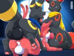  anal anus backsack balls big_balls black_body black_nose blue_eyes braided_hair butt dark_body dark_fur eeveelution espeon eyes_closed fangs fellatio feral fur genitals group group_sex hair looking_back looking_down male male/male nikkibunn nintendo nova_(nova_umbreon) oral pawpads paws penile pink_body pink_fur pok&eacute;mon pok&eacute;mon_(species) puffed_cheeks red_body red_fur rin_the_espeon scarf sex shade_midnight smile spitroast spread_legs spreading trio umbreon video_games white_body white_fur window window_light yellow_body yellow_fur 