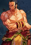  1boy 2022 asian bangle black_hair bracelet braid braided_ponytail chinese_clothes clothes_around_waist evolution_championship_series feng_wei hungry_clicker jewelry male_focus muscular muscular_male nose pectorals solo tekken tekken_7 topless_male vambraces 