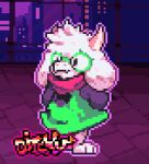  animated anthro black_clothing bovid caprine clothed clothing deltarune digital_media_(artwork) ditchu eyewear fur glasses goat green_clothing green_eyewear green_glasses horn inside looking_at_viewer mammal pixel_(artwork) ralsei scarf solo standing undertale_(series) video_games white_body white_fur window 