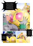  anthro balls big_breasts bodily_fluids breasts clothing comic cosplay_pikachu_(costume) damncheezy dialogue female genitals hi_res huge_breasts lactating male male/female mask nintendo nipples pikachu pikachu_libre pok&eacute;mon pok&eacute;mon_(species) rillaboom tongue tongue_out video_games 