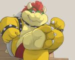  3_toes anthro barefoot bowser claws countershade_feet countershading dj-rodney dragon feet foot_fetish foot_focus koopa male mario_bros nintendo overweight overweight_anthro overweight_male scalie soles solo toes video_games 
