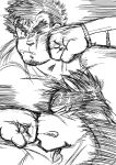  anthro blood bodily_fluids canid canine canis duo fight hi_res horkeu_kamui_(tas) human kengo_takabushi lifewonders male mammal muscular muscular_anthro muscular_male pecs punch ryuu_majin tokyo_afterschool_summoners video_games wolf 