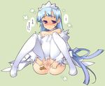  after_sex bangs blue_hair blunt_bangs censored cum cum_in_pussy kannagi kotamaru_(pajama_soft) nagi no_panties purple_eyes pussy solo spread_legs spread_pussy thighhighs translated 