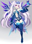  aisha_(elsword) bare_shoulders bug butterfly chains crown detached_sleeves elsword gloves insect long_hair purple_eyes smile twintails wings ygjkoon 