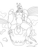  anthro belly big_belly bone bulge butt digestion dragon duo female feral genitals hi_res hyper larger_prey male male/female male_pred melting monochrome nude open_mouth oral_vore penis selicia size_difference synth_(vader-san) theember vore 