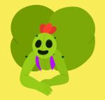  anthro big_butt brawl_stars butt cactus huge_butt hyper hyper_butt male murontis2001 open_mouth open_smile plant simple_background smile solo spike_(brawl_stars) 